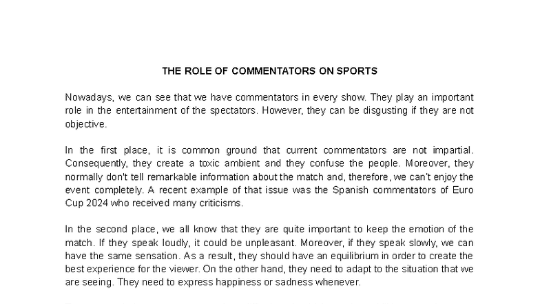 The Role of Sports Commentators: Balancing Emotion and Objectivity ...