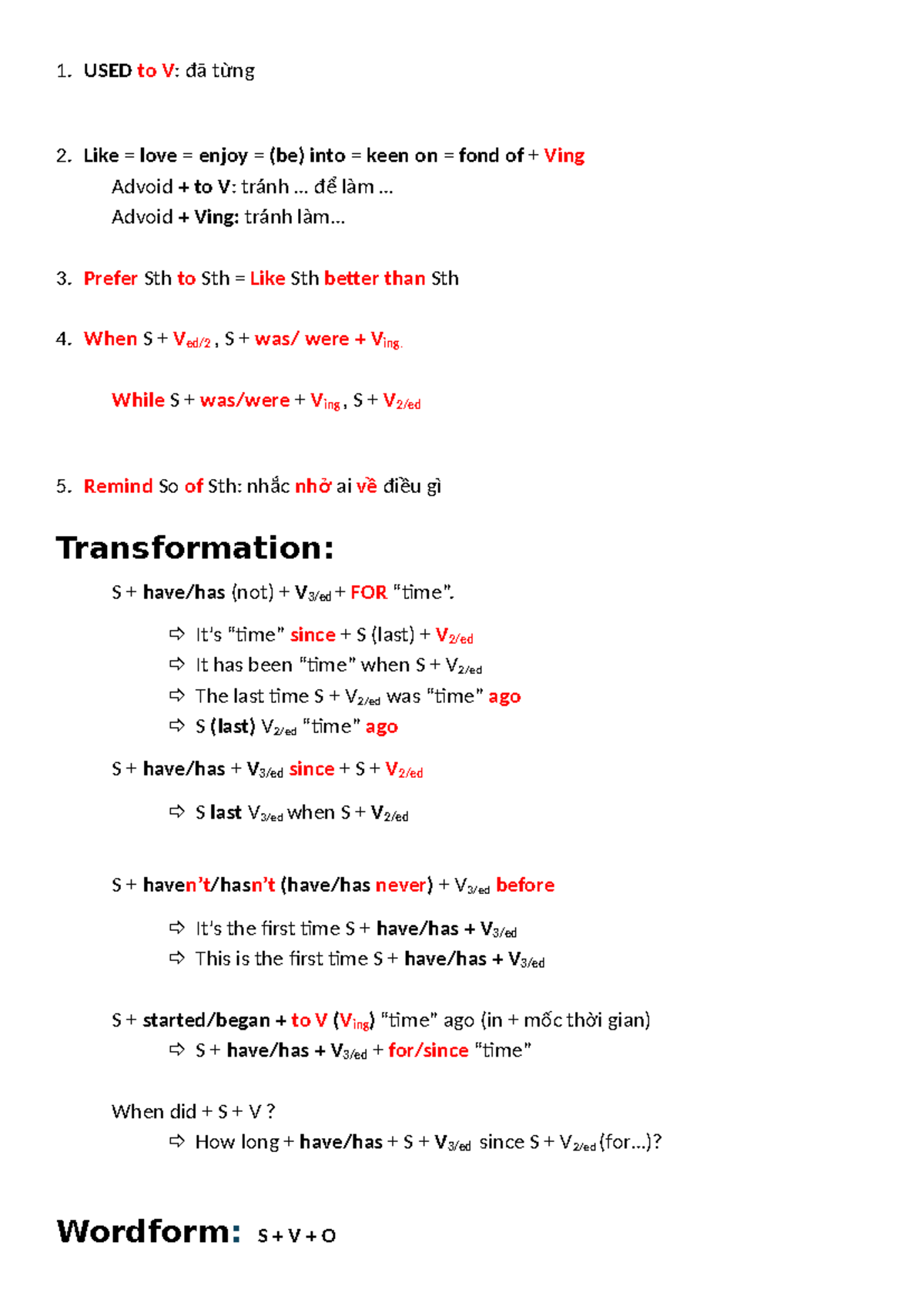 Grammar Notes for Grade 8: Key Concepts and Structures - Studocu