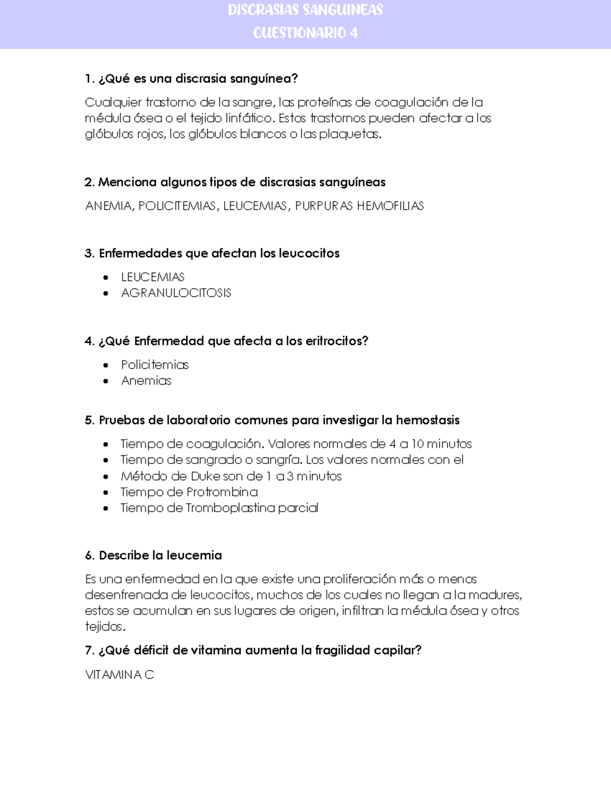 Discrasias Sanguíneas: Tipos, Enfermedades y Pruebas de Laboratorio ...