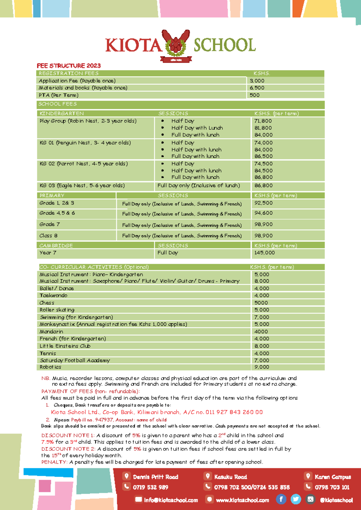KS FEE Structure 2023: Complete Breakdown of Tuition & Activities - Studocu
