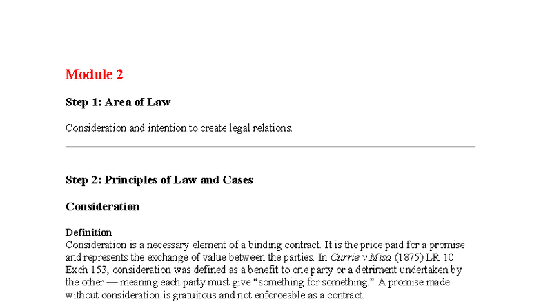Law Exam Notes: Contract Law Principles and Case Studies - Studocu