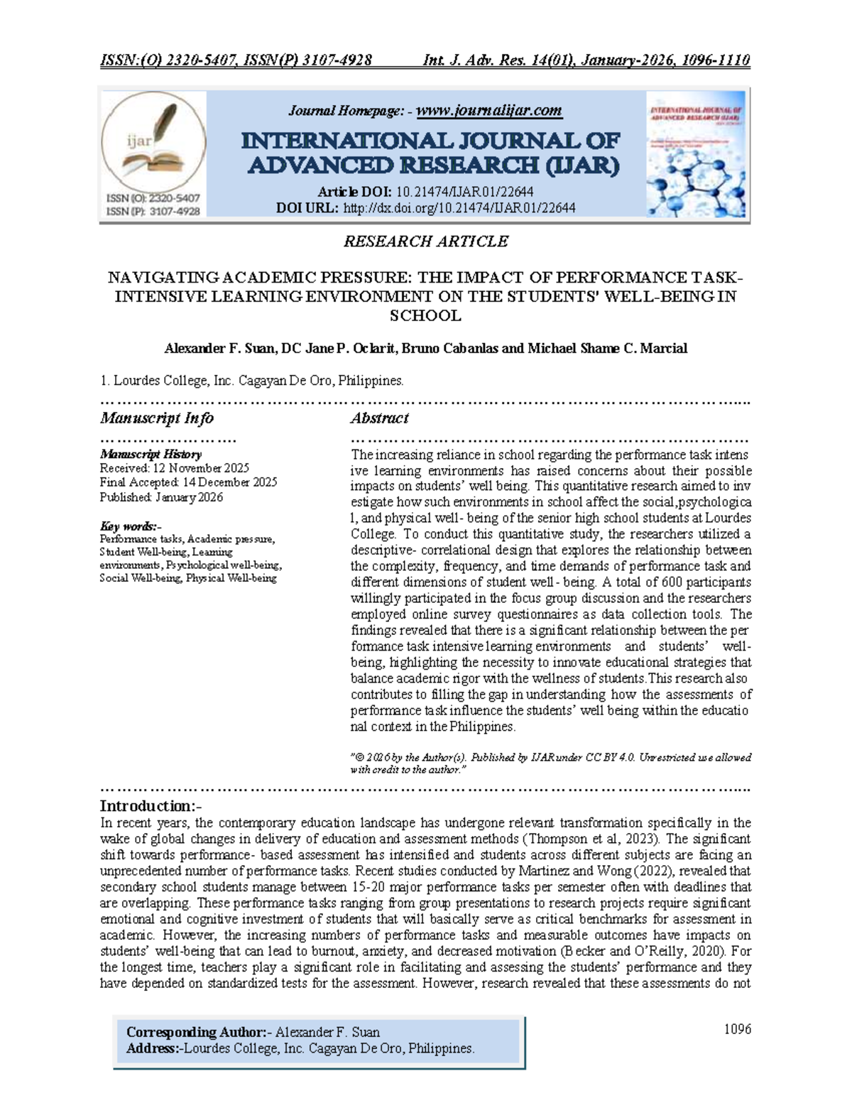 Navigating Academic Pressure: Performance Tasks & Student Well-Being ...