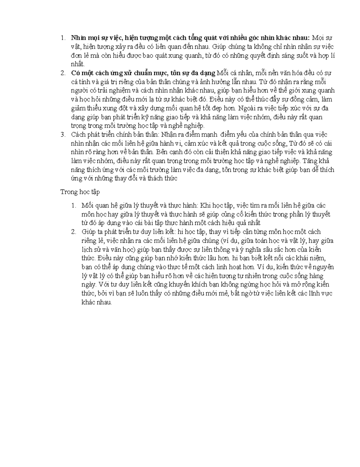 ghiên cứu nội dung nguyên lí về mối liên hệ phổ biến. Các bạn rút ra ý ...
