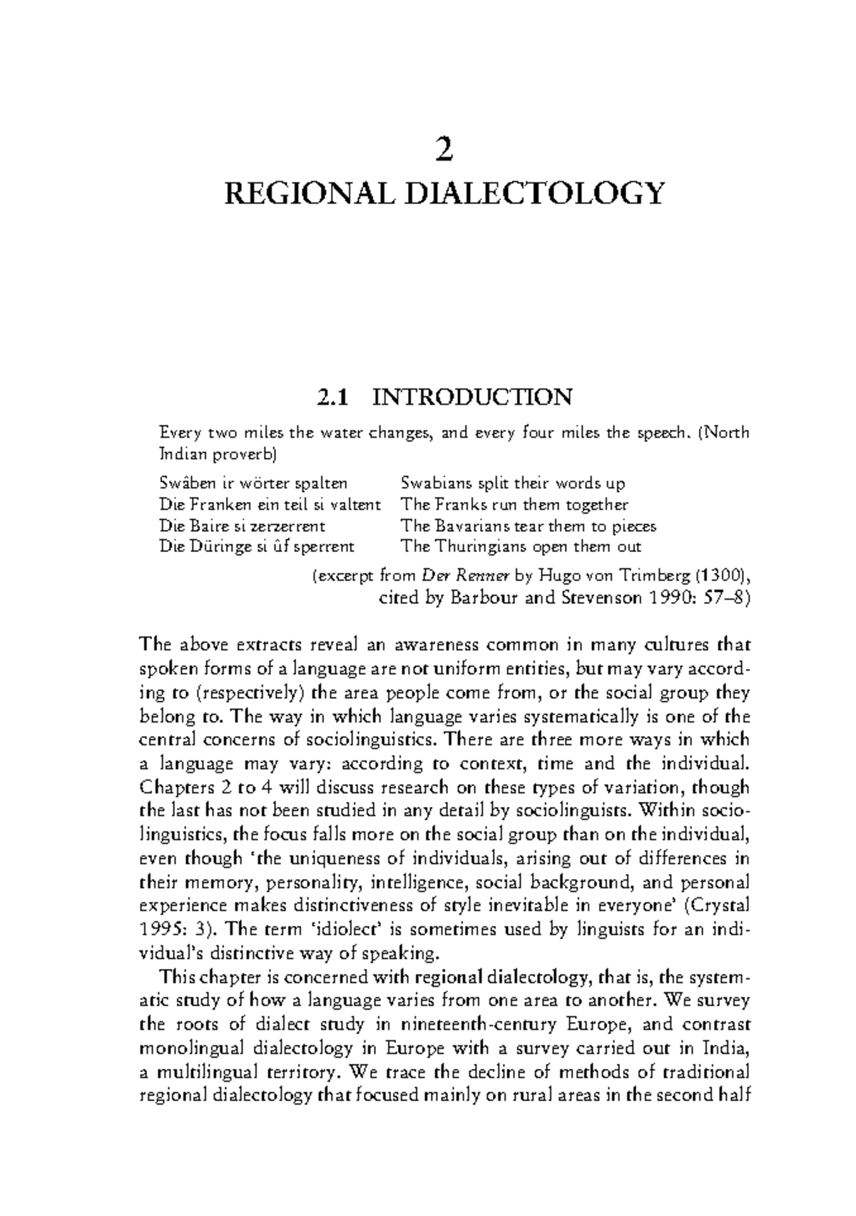 Regional Dialectology: An Overview of Language Variation and Change ...