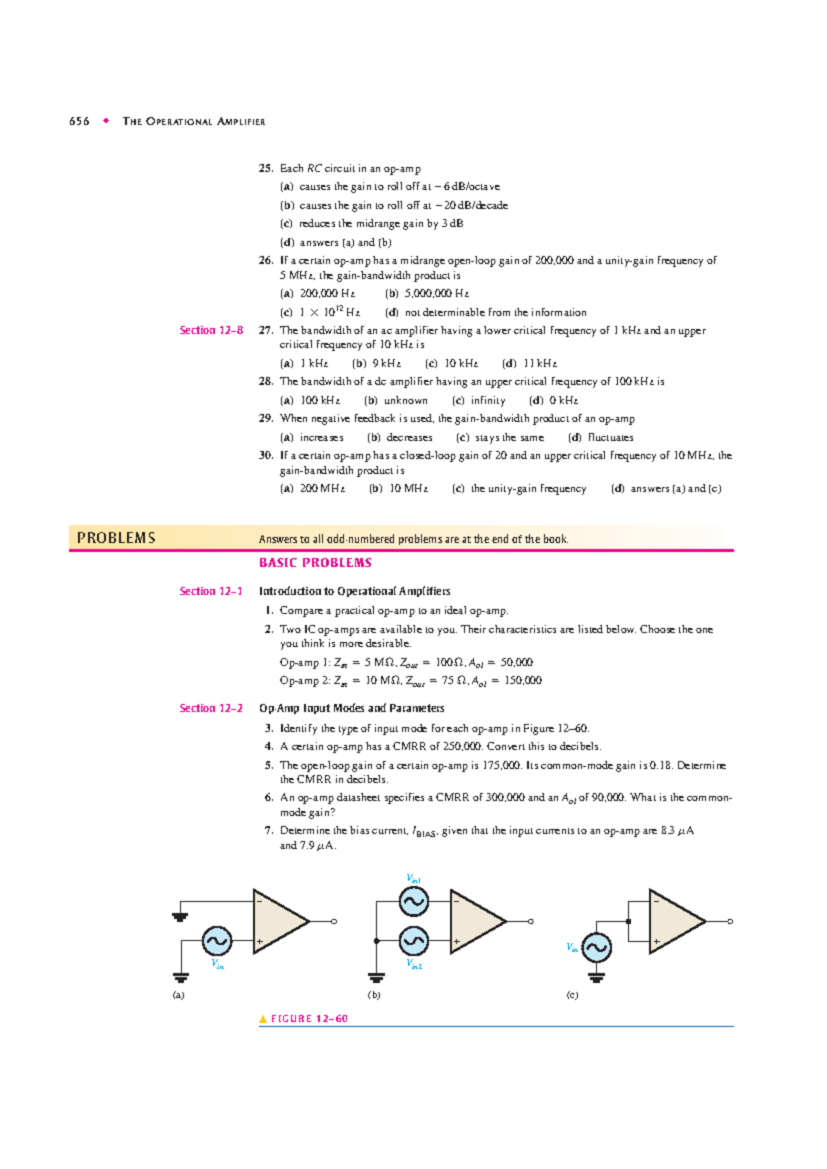 Operational Amplifier Concepts and Problems - 656 T HE O PERATIONAL A ...