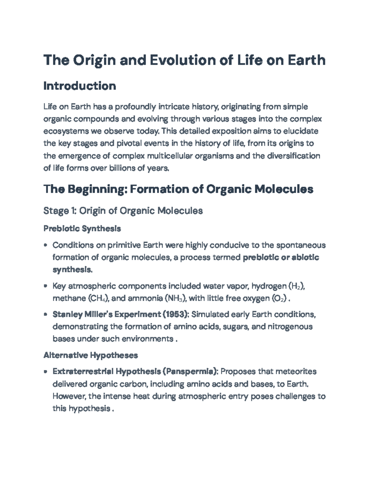 The Origin and Evolution of Life on Earth: Key Stages Explained - The ...