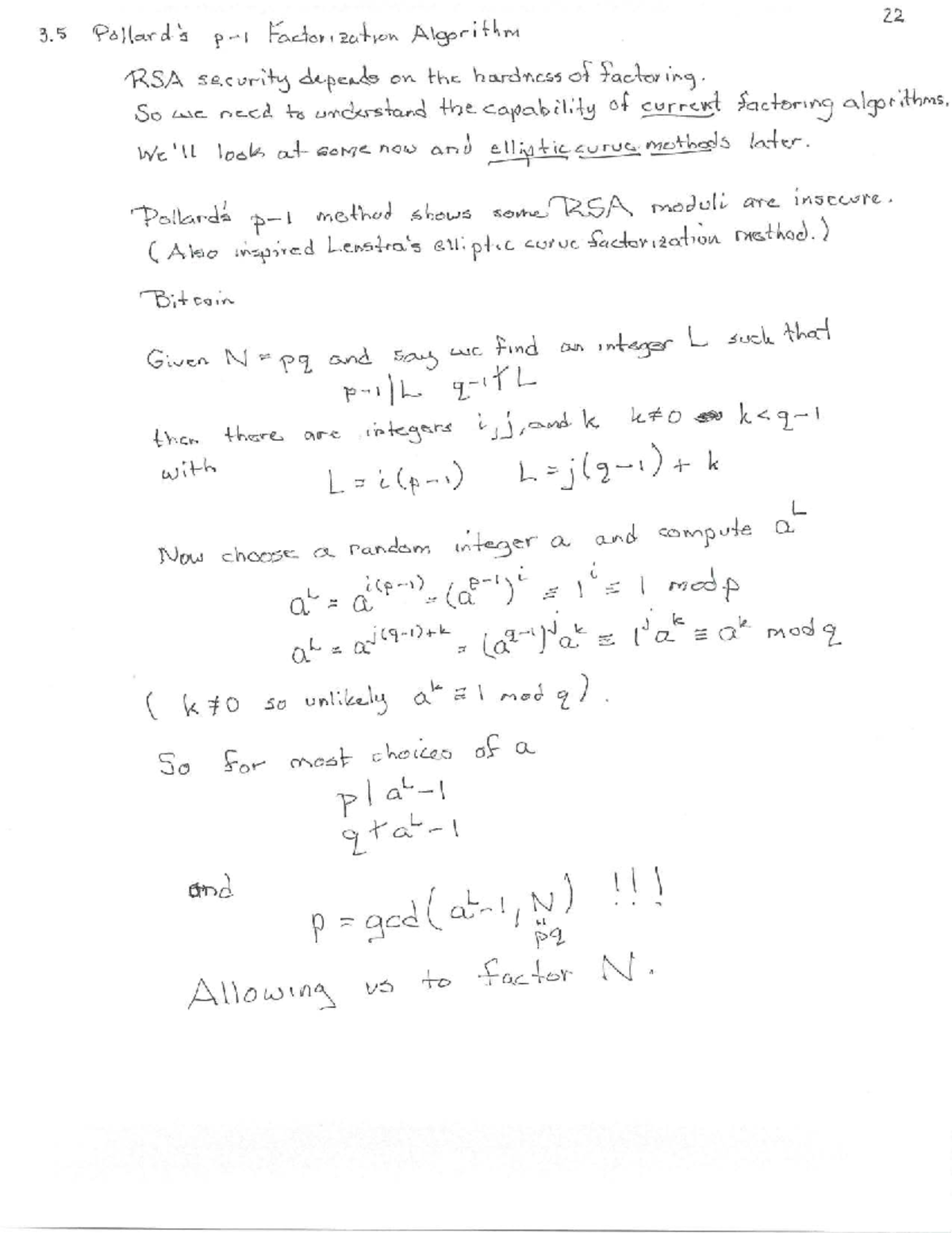 Lecture on RSA Security and Factoring Algorithms - Studocu