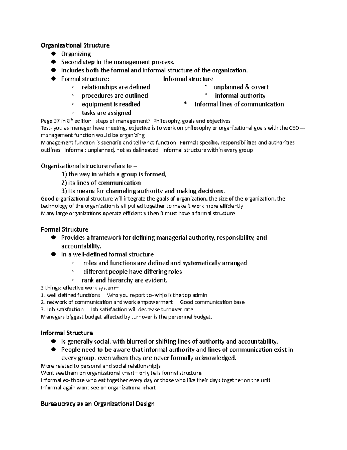 Organizational Structure Insights - Lecture Notes for MGMT 101 - Studocu