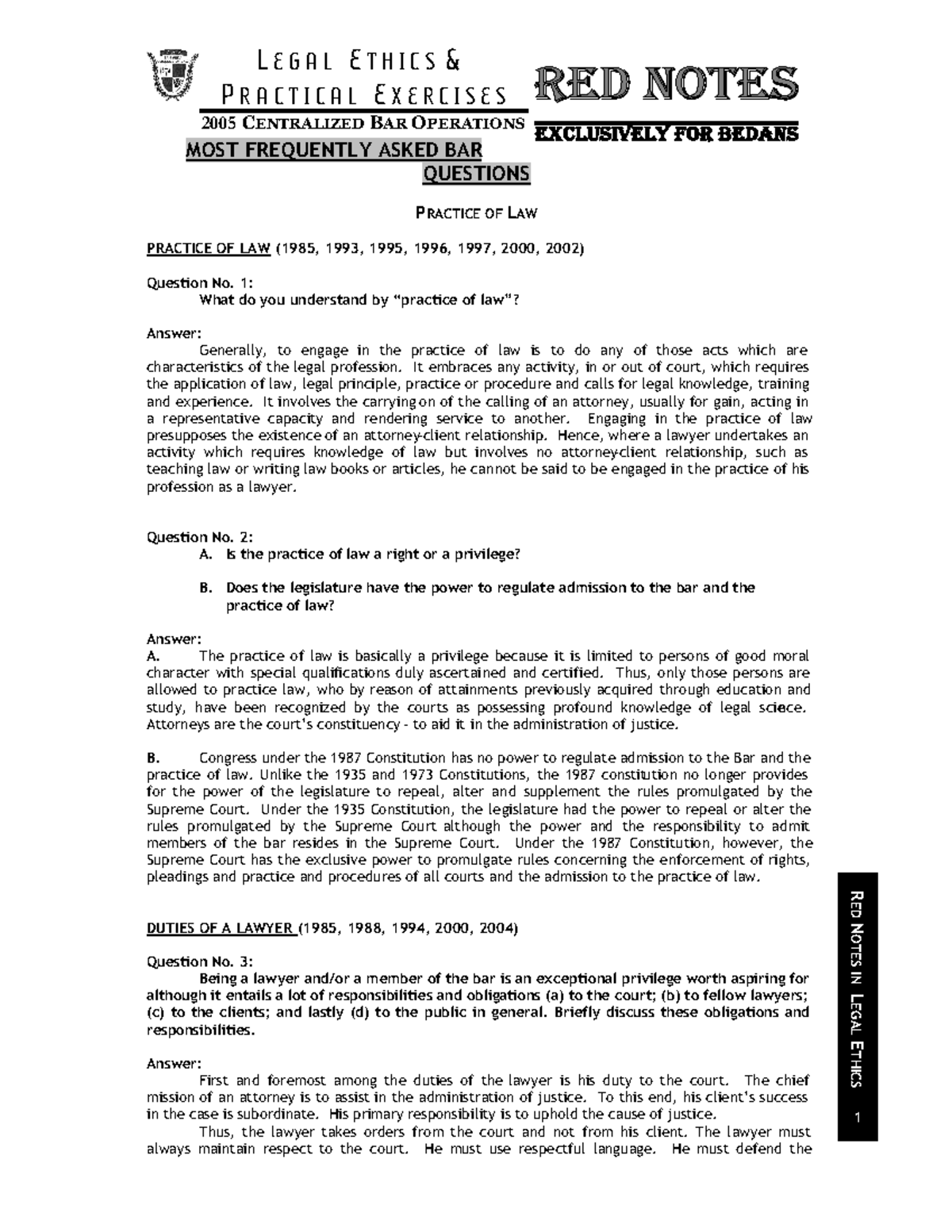 Legal Ethics Study Notes: Comprehensive Analysis and Review - Studocu