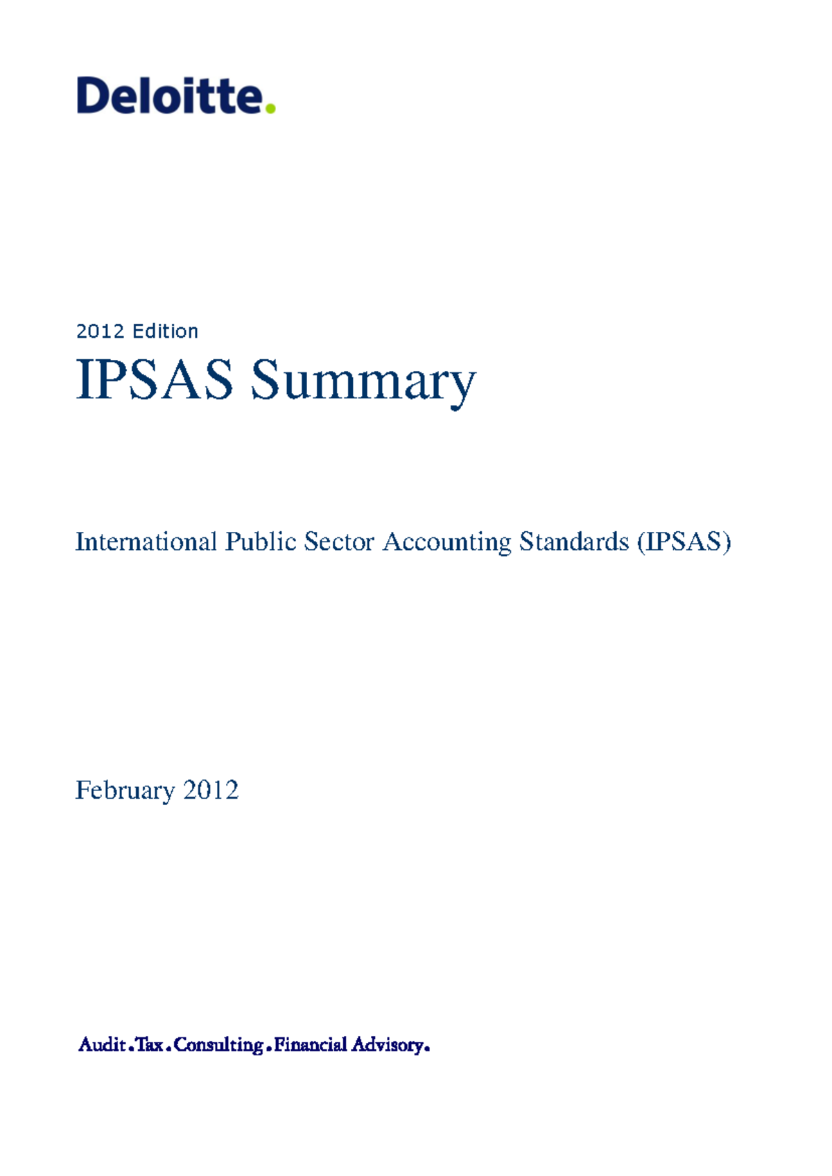 Ipsas summary 2012 - 201 2 Edition IPSAS Summary International Public ...