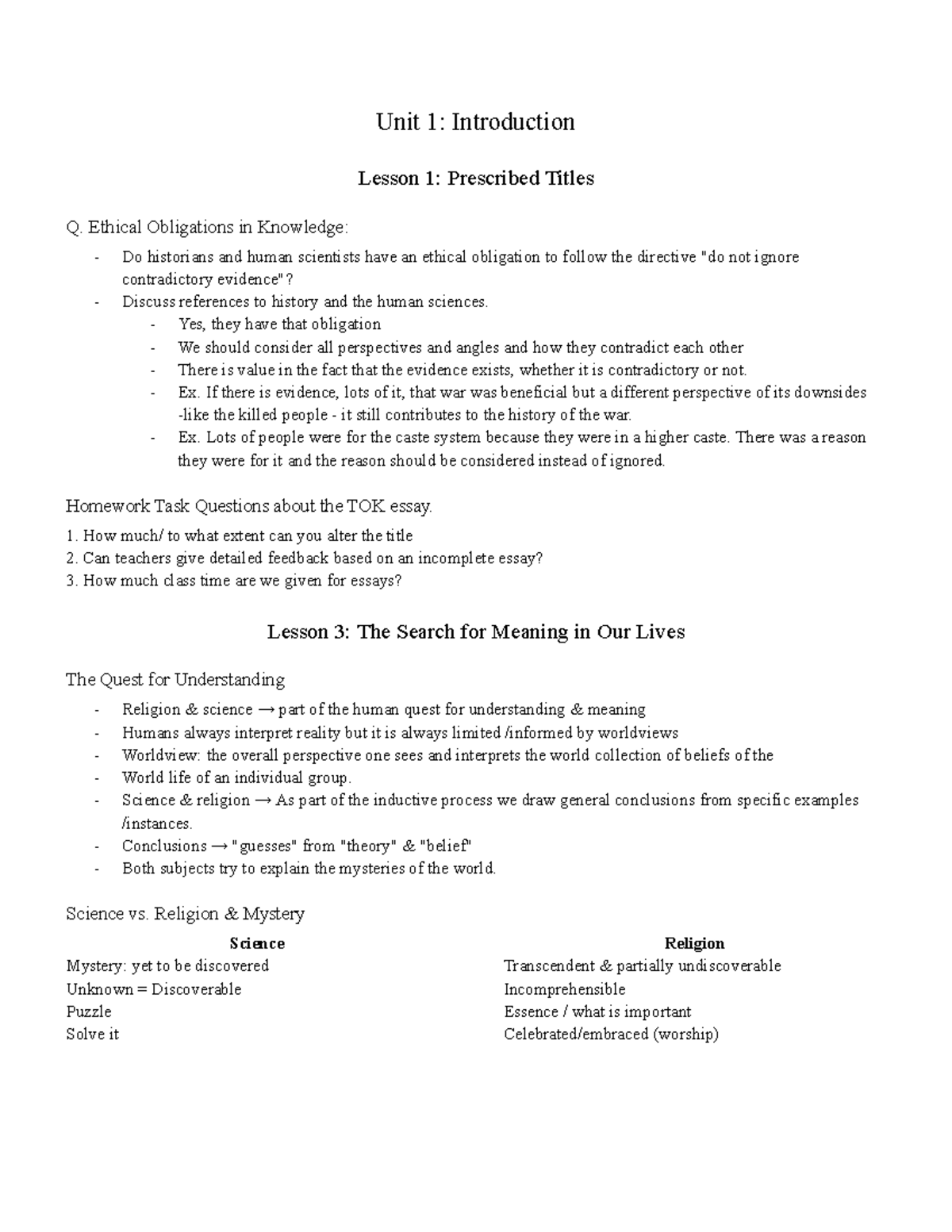 Unit 1: Introduction to Ethics and Logic - Philosophy Notes - Studocu