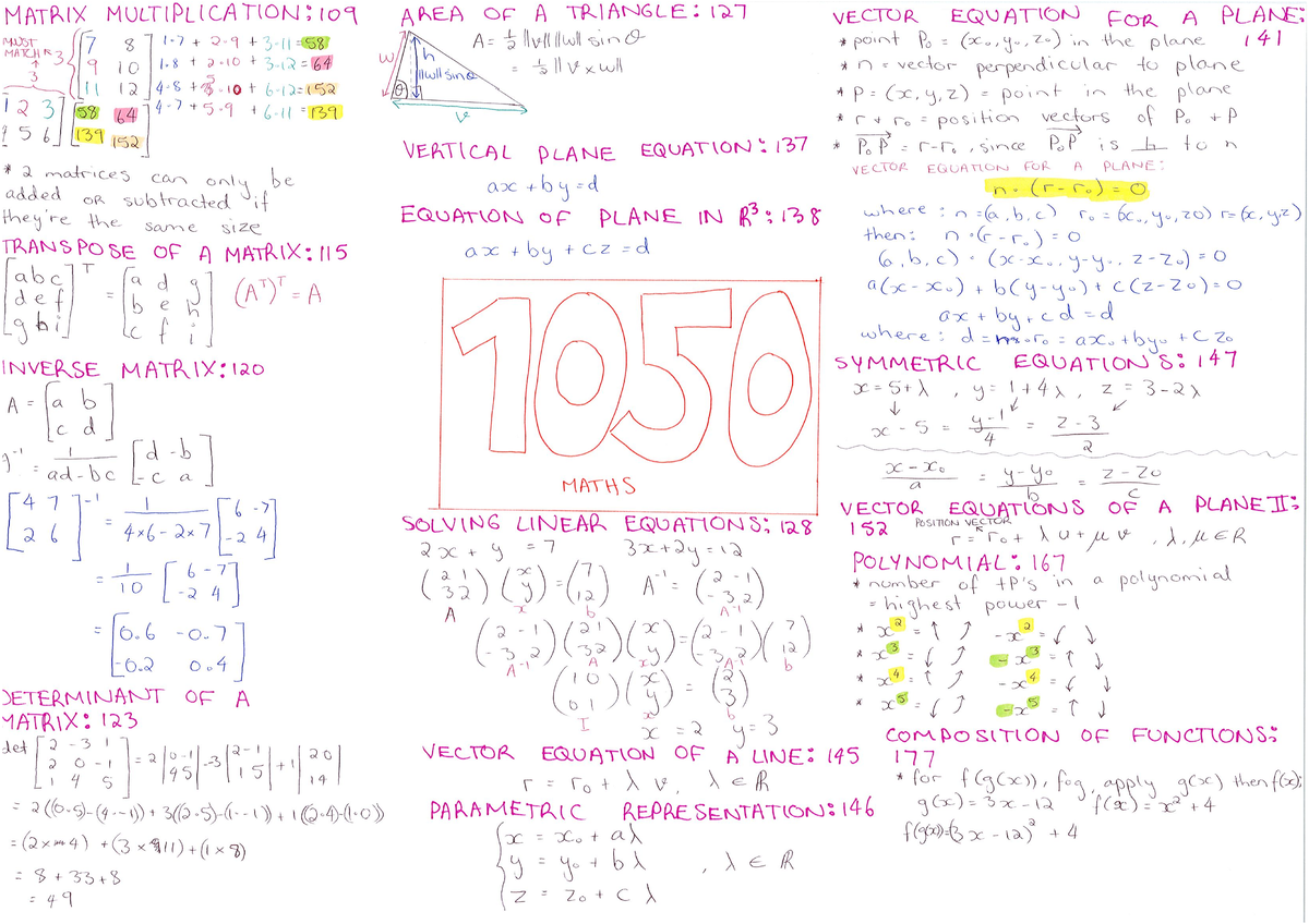 MATH1050 Final Exam Study Guide and Revision Notes - Studocu