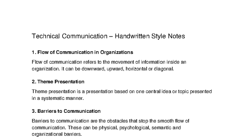 Technical Communication Notes (TC 101): Key Concepts & Skills - Studocu
