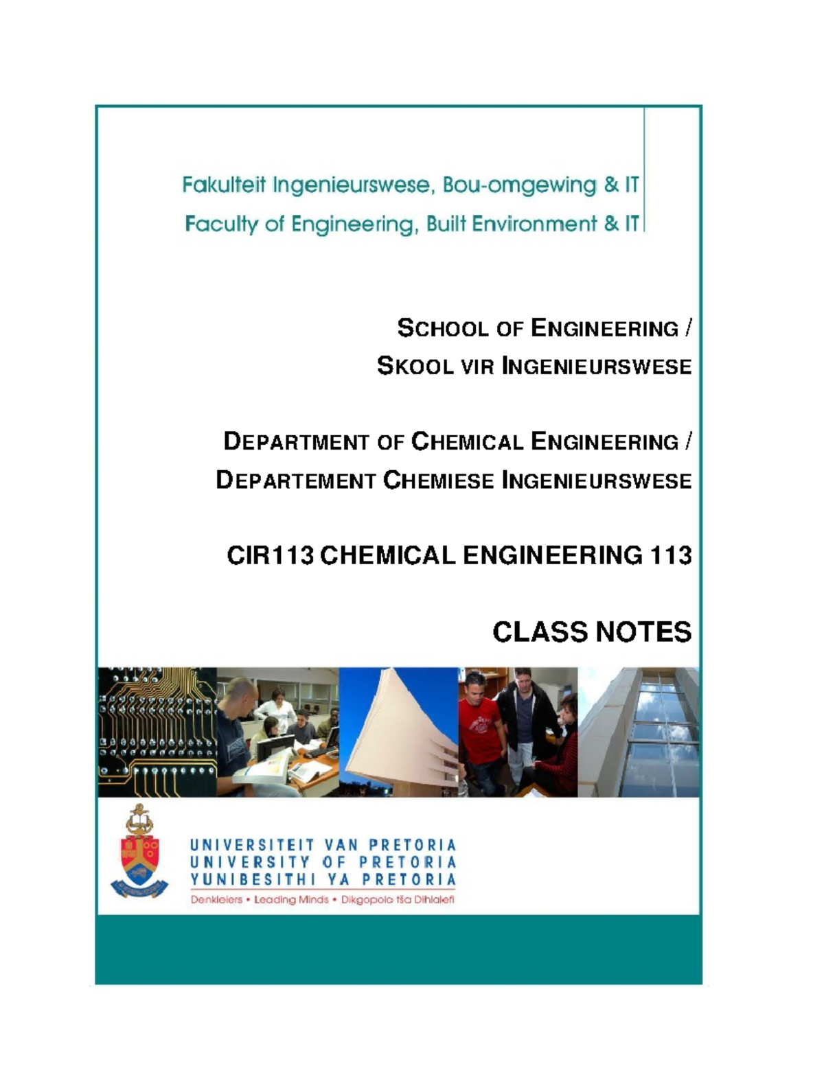 CIR 113 Class Notes 2018: Material Balances and Conversions - Studocu