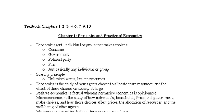ECON1101 Notes - Final Exam Study Guide on Economic Principles and ...