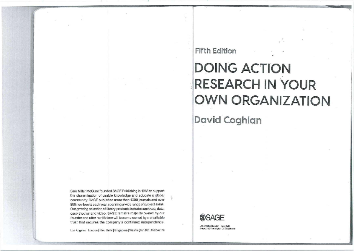 Doing Action Research in Your Own Organization (5th Ed.) - Insights ...