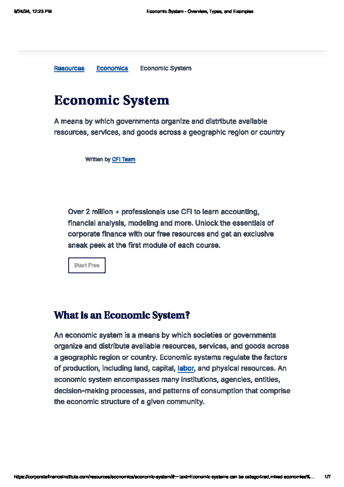Economic System Overview: Types and Examples in Economics - Studocu