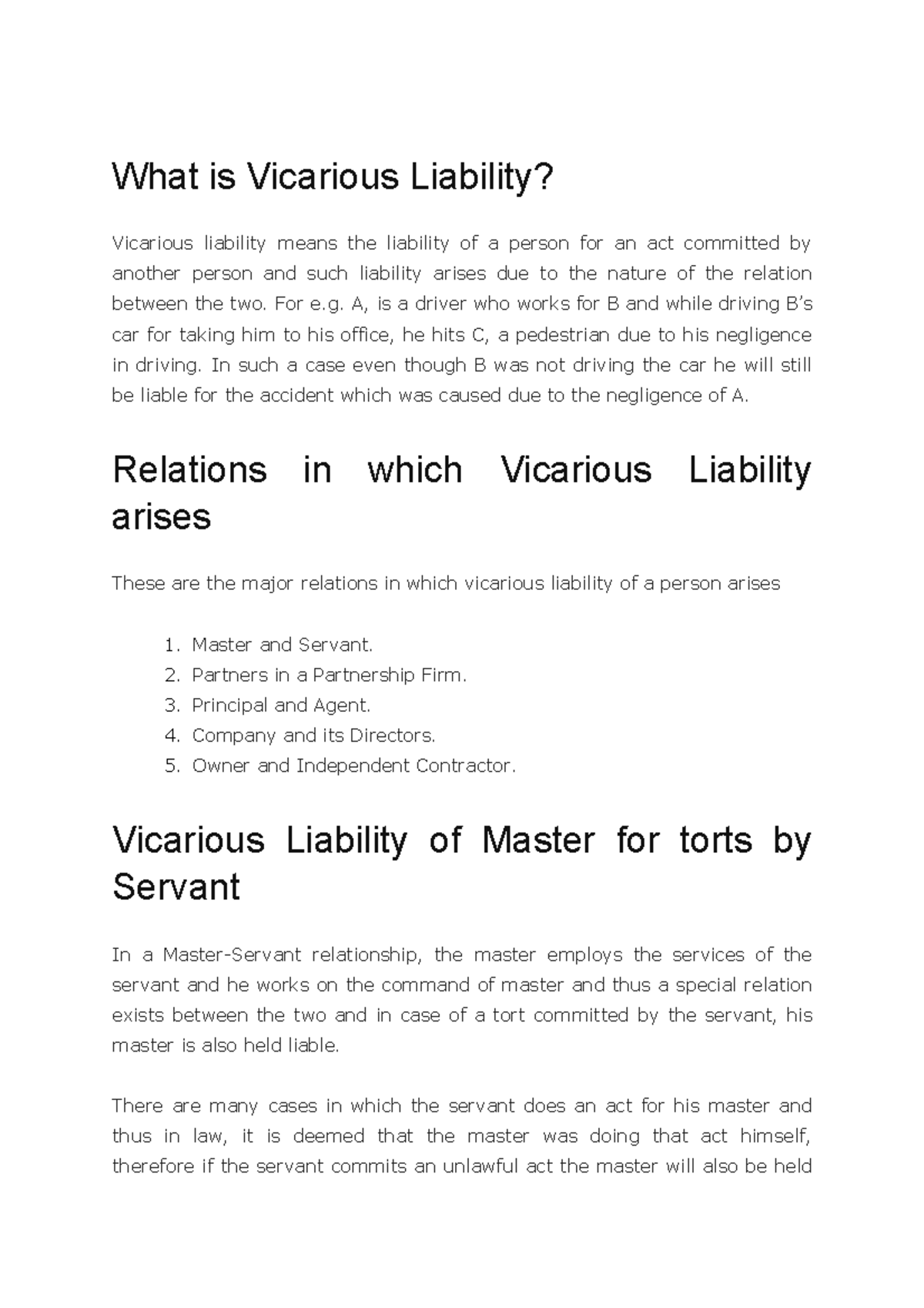 What is Vicarious Liability and its types - What is Vicarious Liability ...