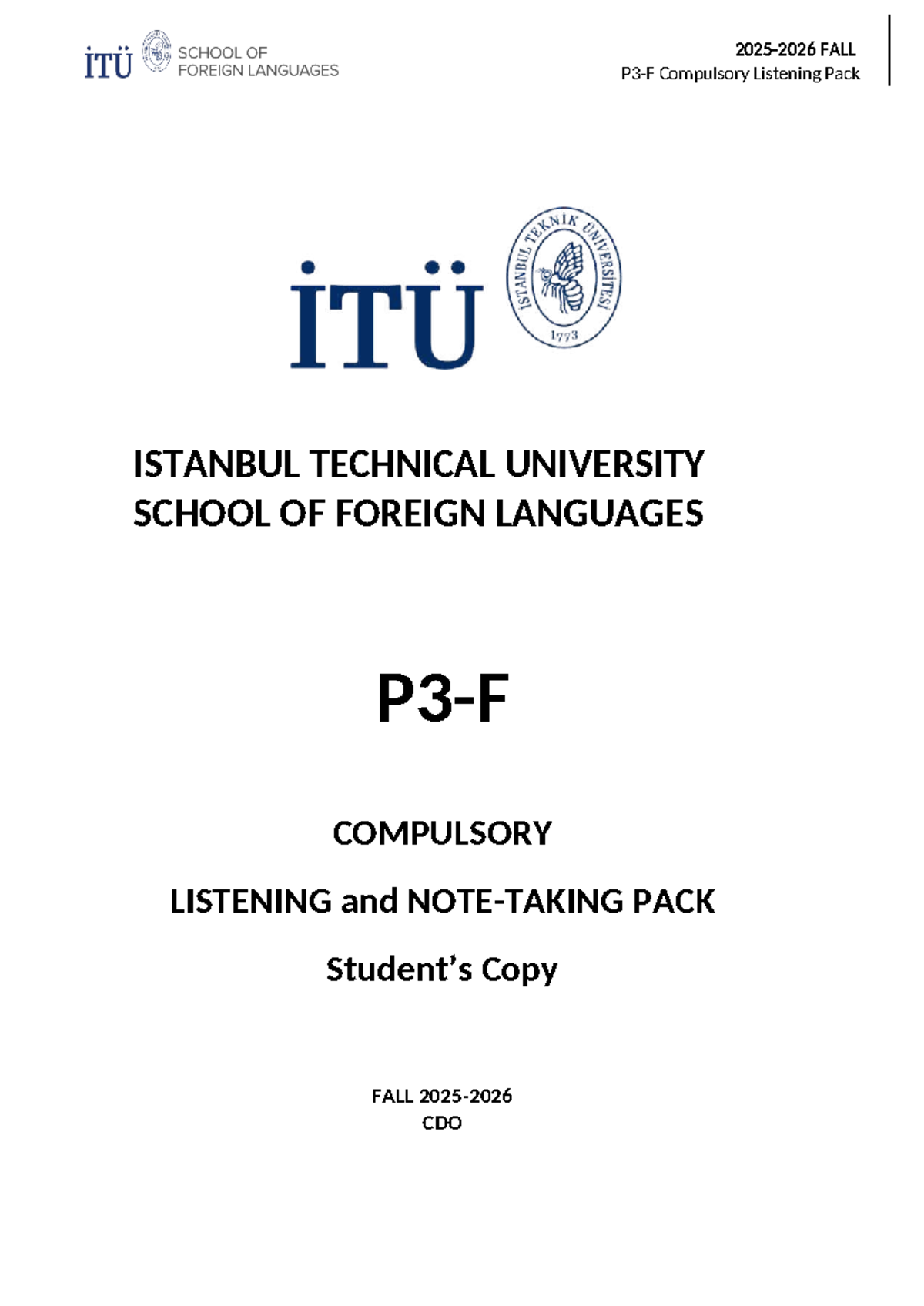 P3-F Compulsory Listening & Note-Taking Pack - Week 3 Insights - Studocu