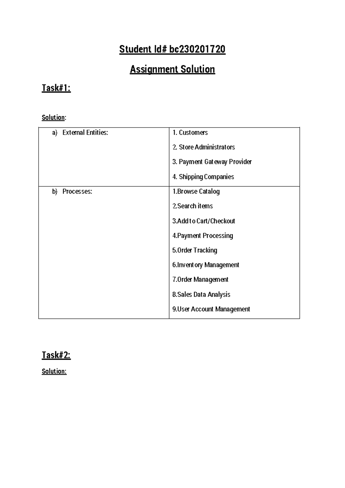 CS403P assignment 1 - nothing - Computer science - Student Id# bc ...
