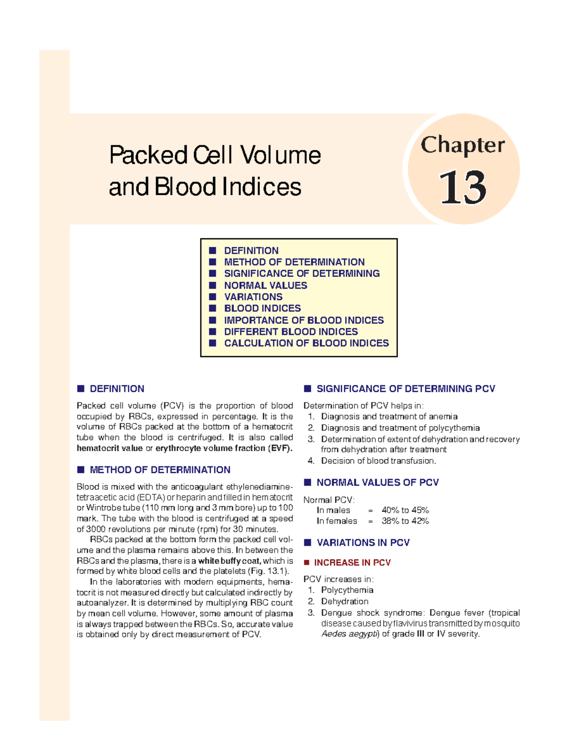 PCV and Blood Indices: Clinical Diagnosis Insights for MBBS 101 - Studocu