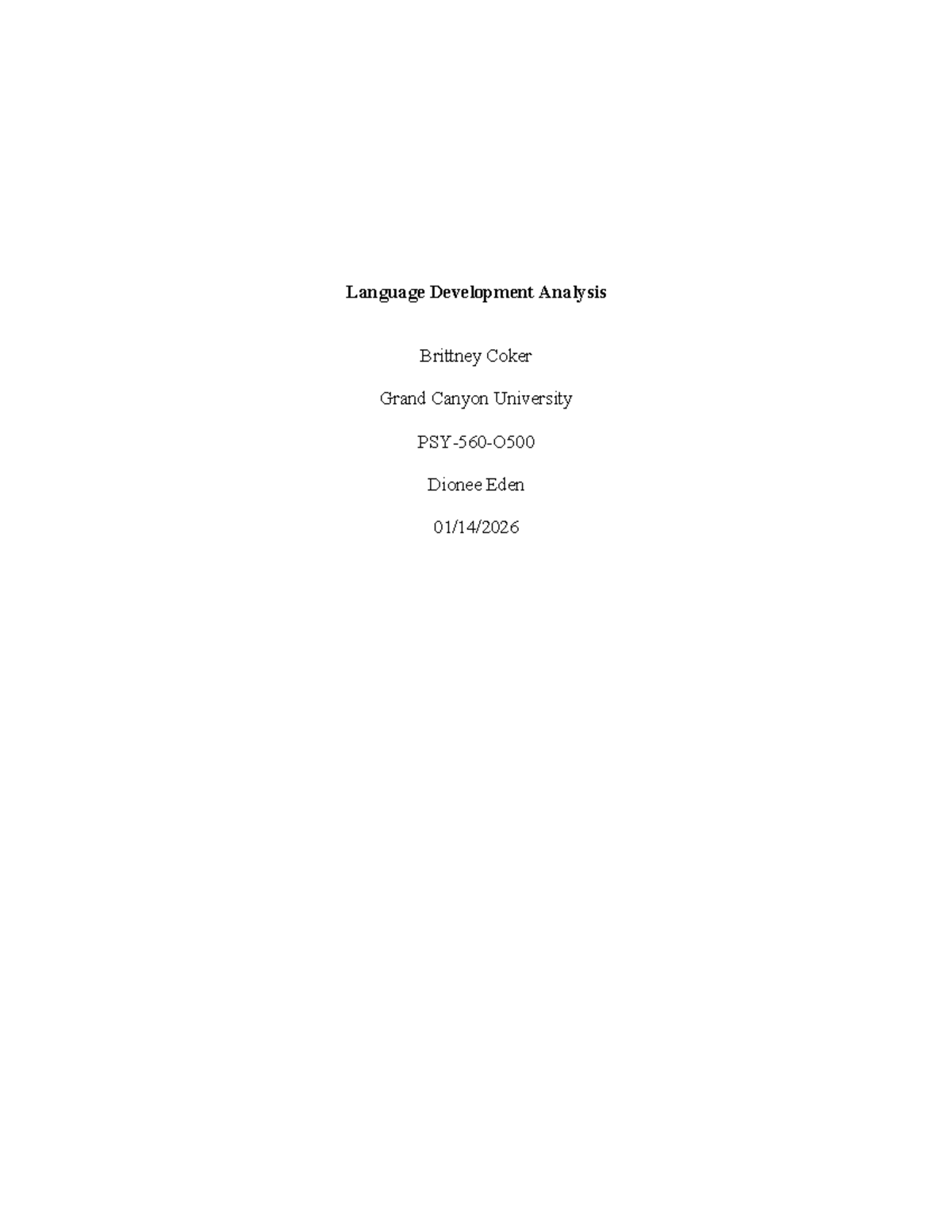 Language Development Analysis: Stages and Influences in Childhood - Studocu