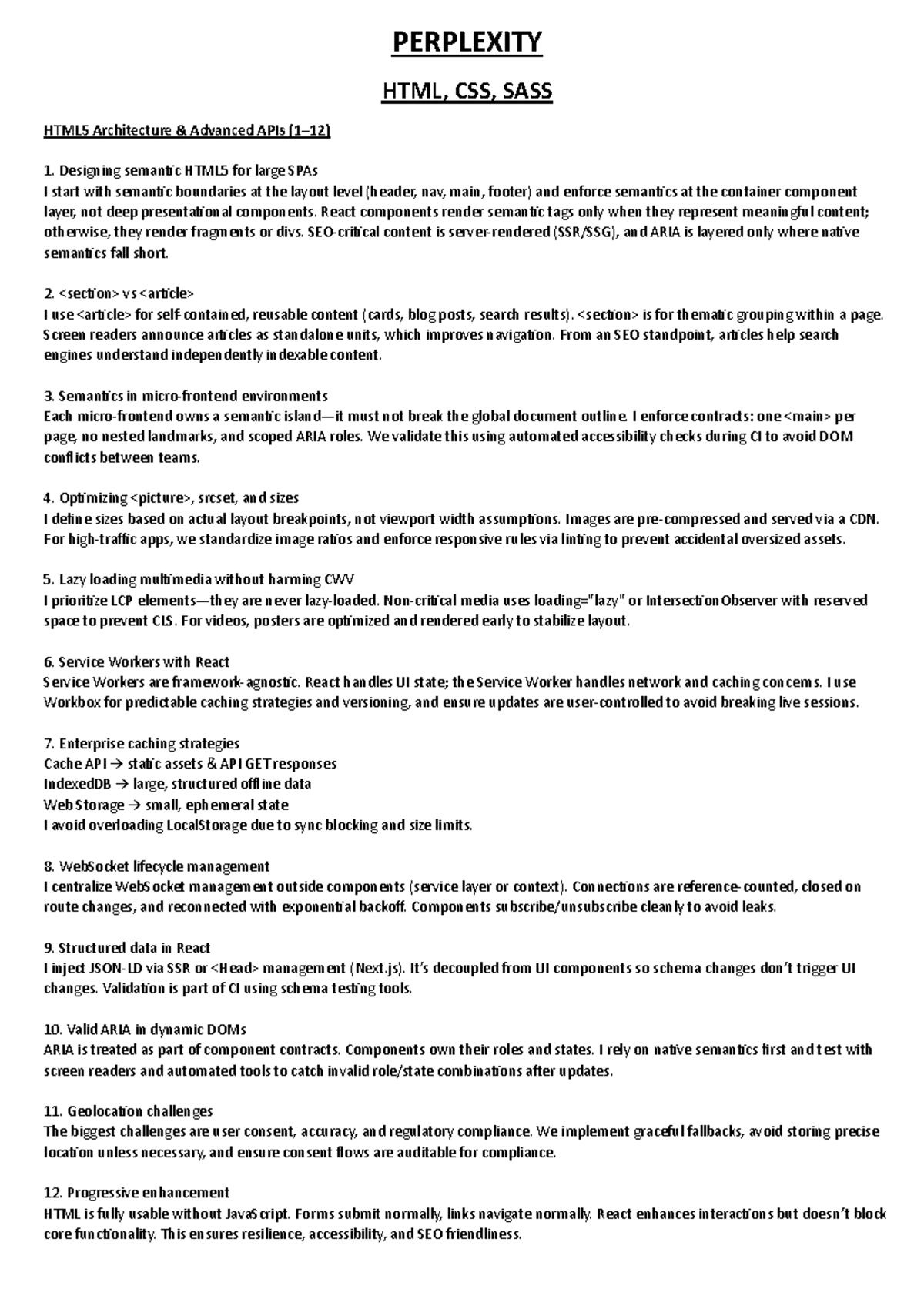 Advanced HTML5 & CSS Architecture for SPAs - CS101 Final Exam Notes ...