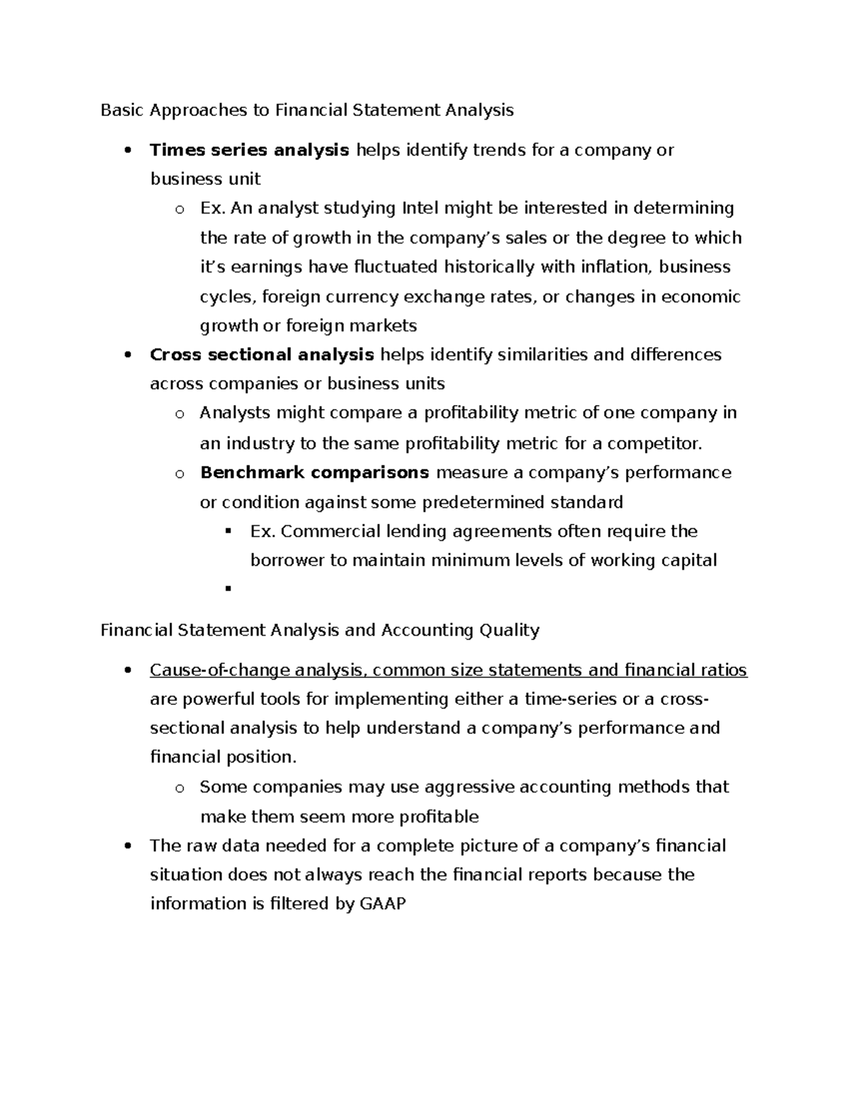 Chapter 6 Notes: Financial Statement Analysis and Trends - Studocu