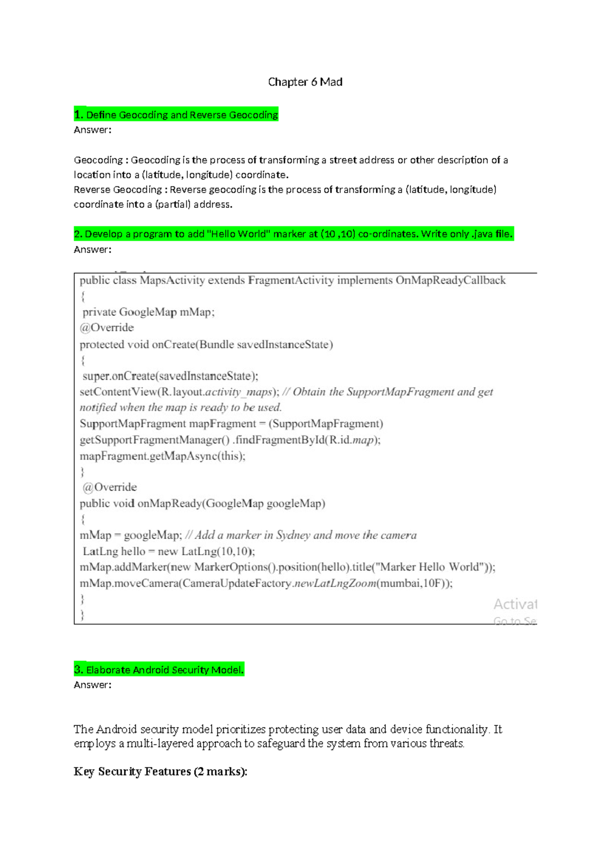 Chapter 6 Mad - Chapter 6 Mad 1. Define Geocoding and Reverse Geocoding ...