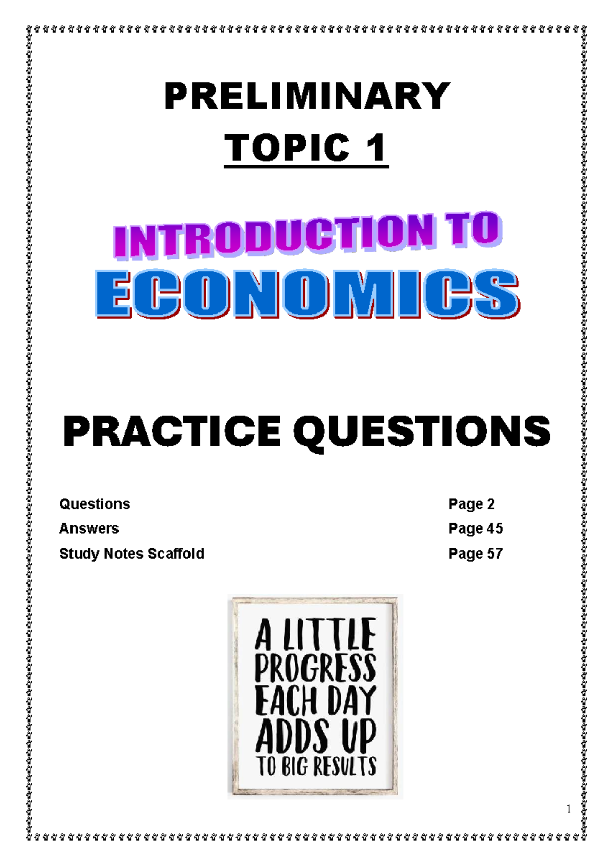 Topic 1 Short Answer Questions - Intro to Economics (ECO101) - Studocu