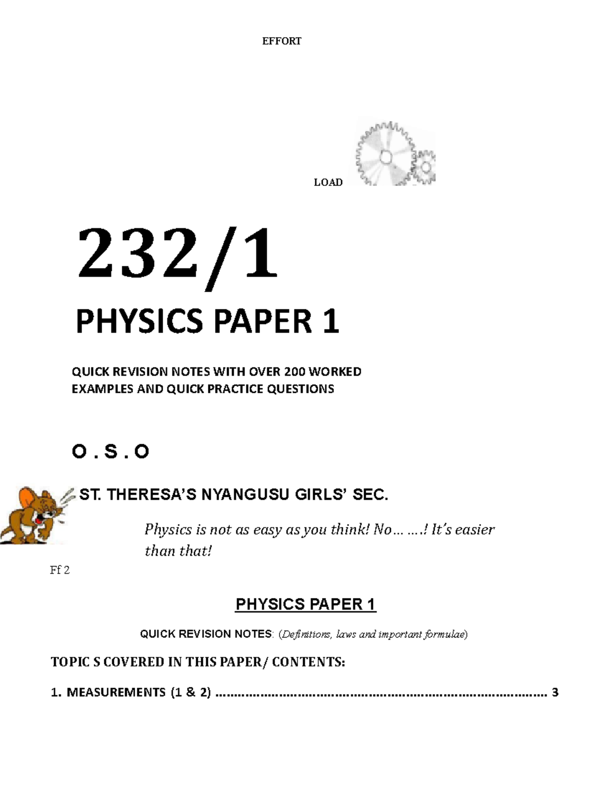 Physics P1 Quick Revision Notes with Examples and Practice Questions ...