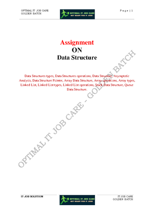 Data Structure Assignment: Performance Analysis and Algorithms - Studocu