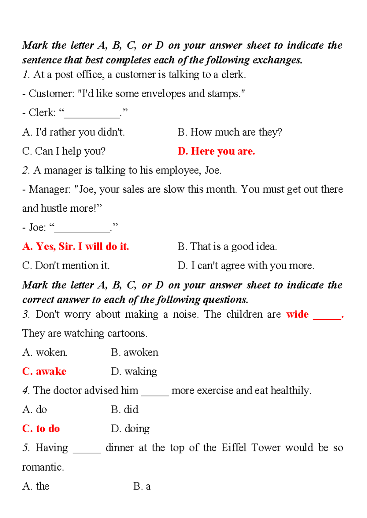 Sunday MOCK TEST 3 - EEE: English Language Proficiency Practice - Studocu