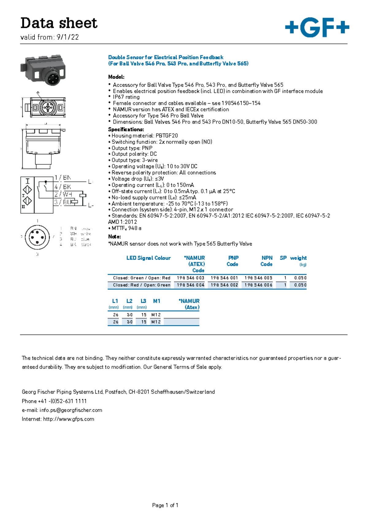 Gfps Double Sensor Datasheet for Electrical Position Feedback - Studocu