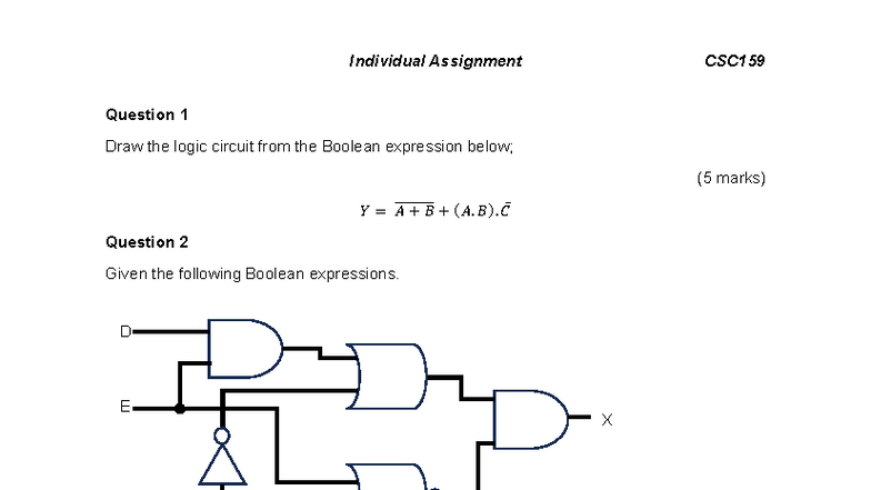 Individual Assignment CSC159: Logic Circuits & Number Base Conversions ...