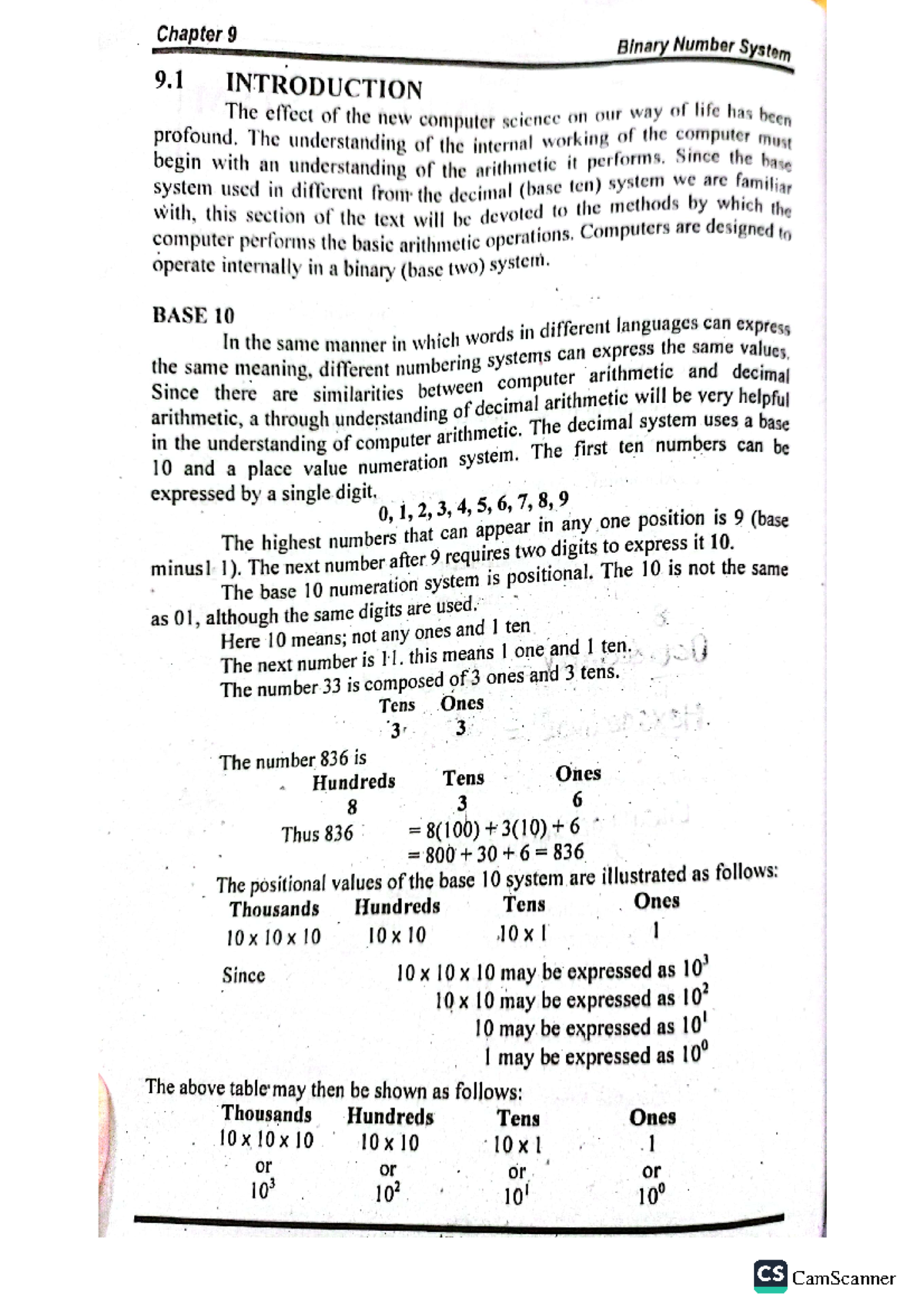 Maths Chp 9 - yes - Chapter 9 Binary Number System 9 INTRODUCTION The ...