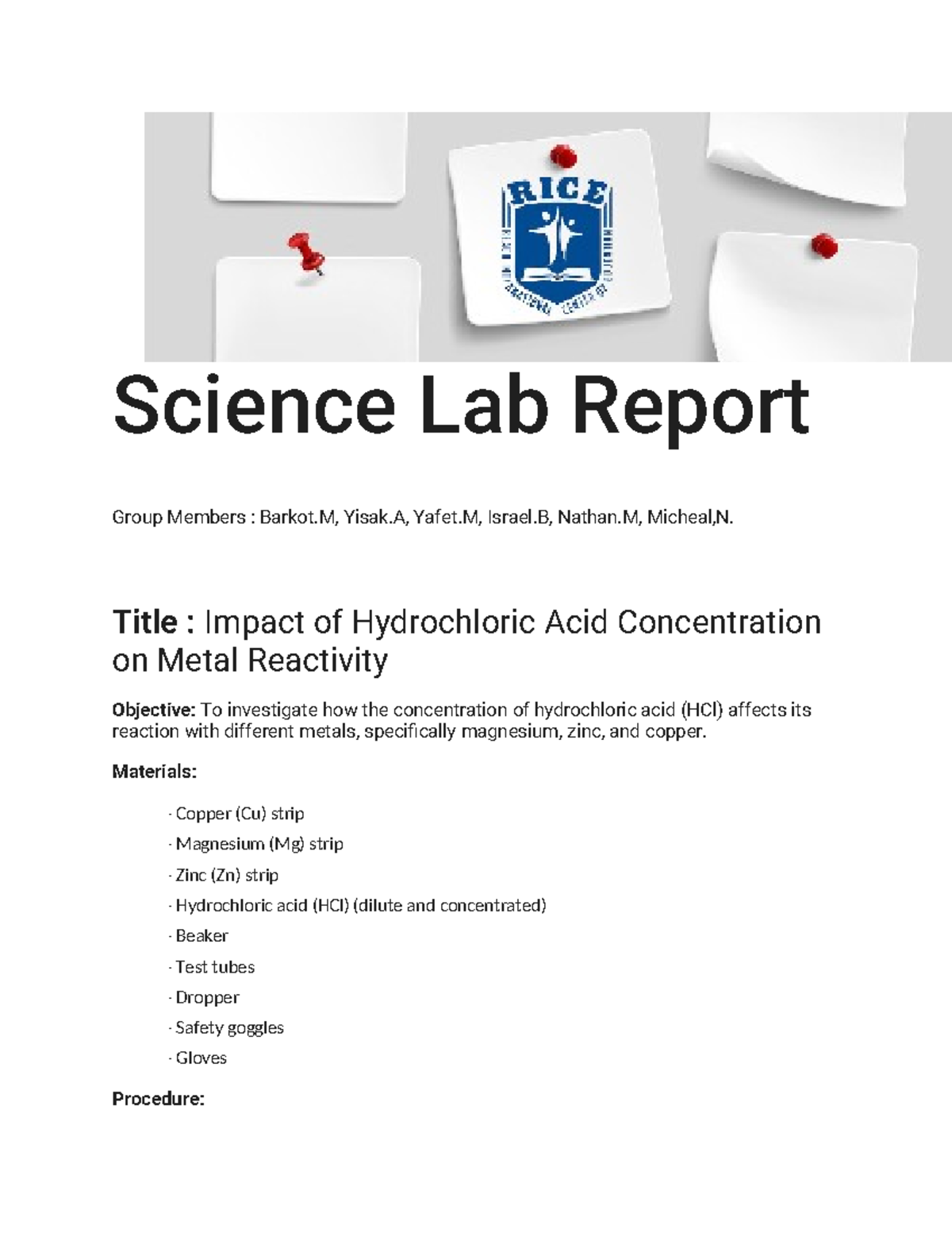 Ls comp 1ed tr9 worksheet 1.3A - Science Lab Report Group Members ...