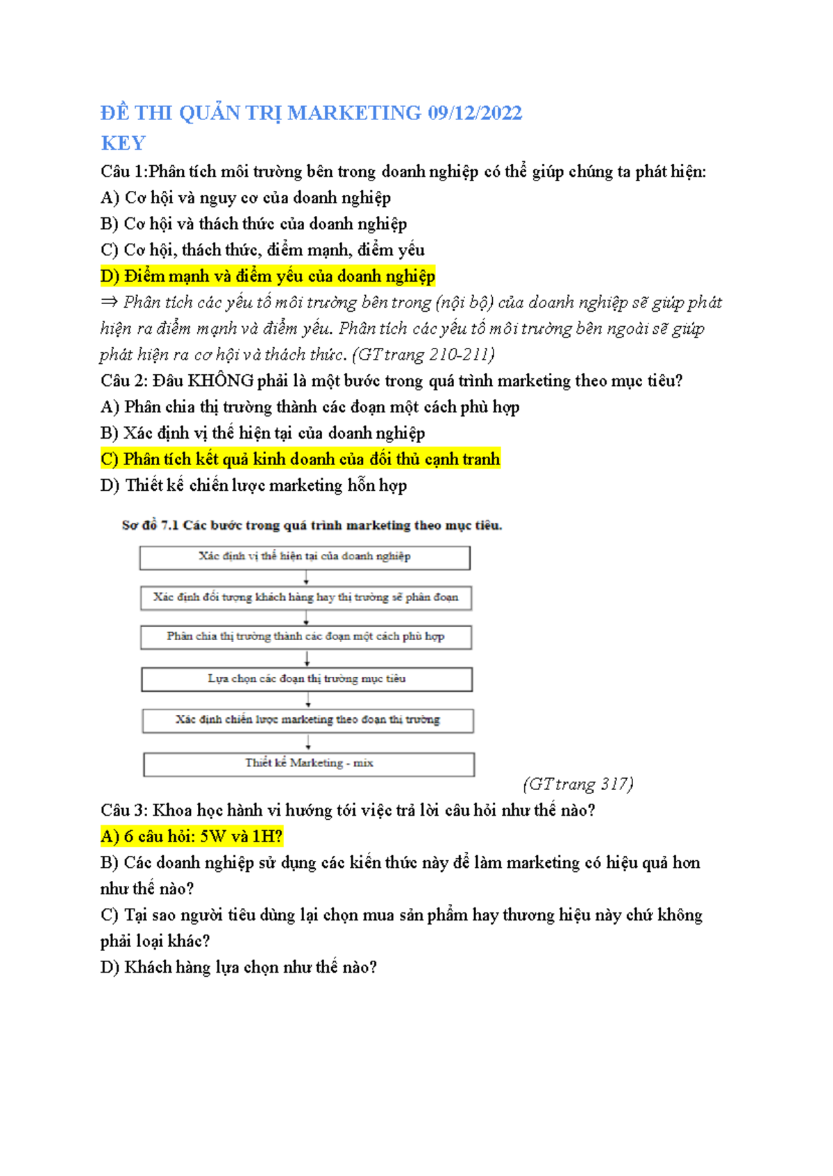 Câu hỏi trắc nghiệm ôn thi cuối kỳ QTM 09/12 - Quản trị Marketing - Document Preview