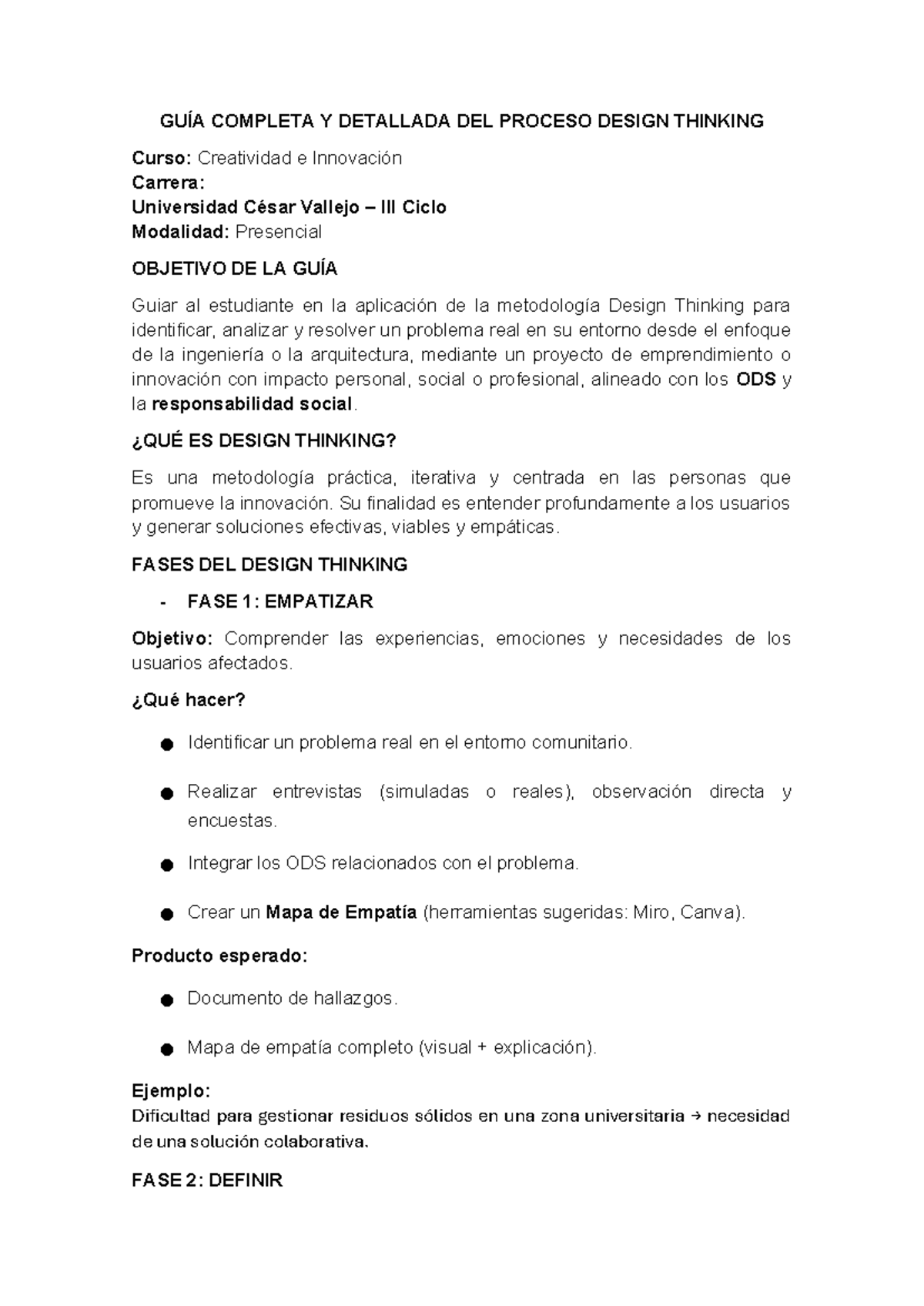 GUÍA COMPLETA DEL PROCESO DESIGN THINKING - Creatividad e Innovación ...