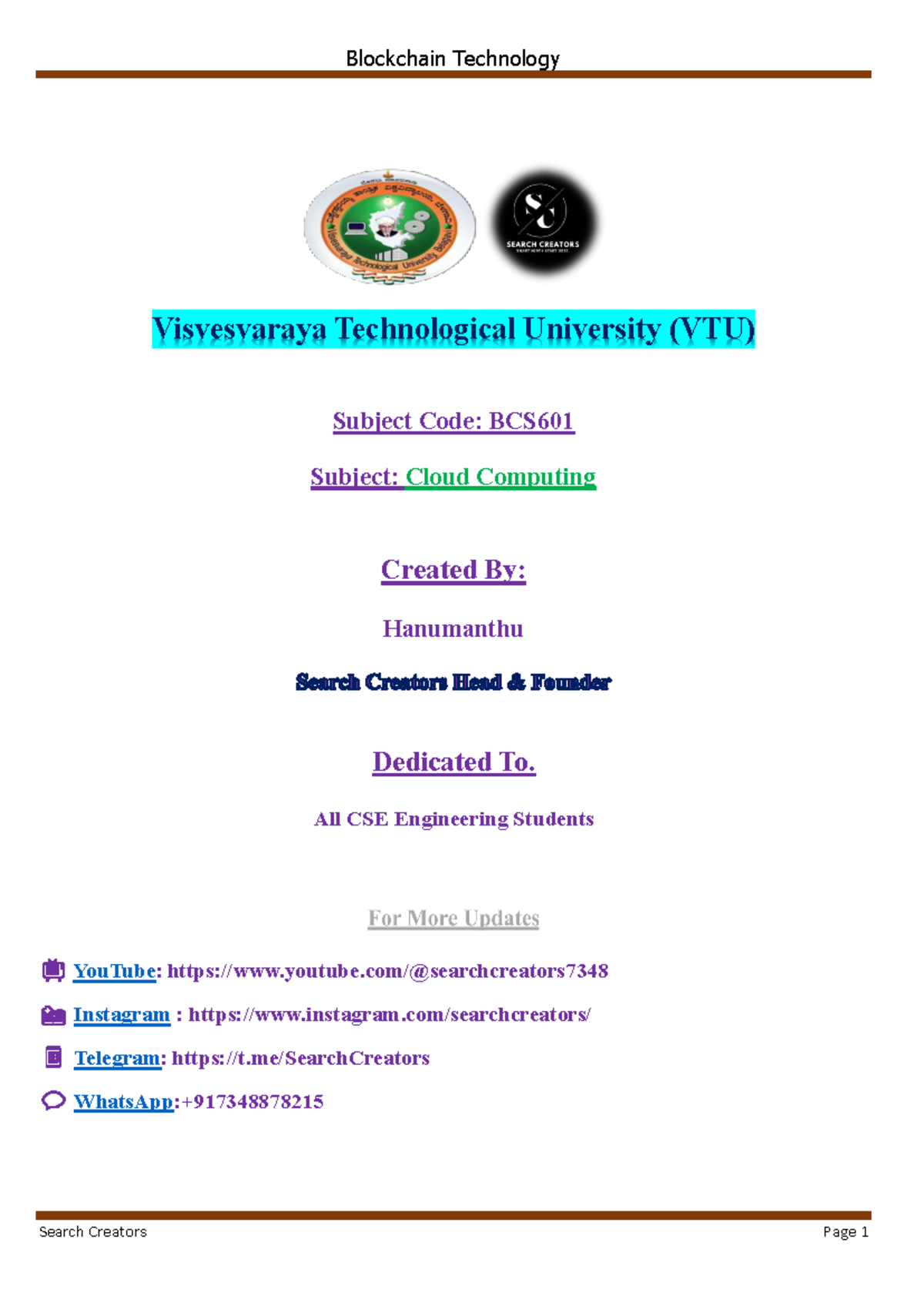 BCS613A Blockchain Technology Model Question Paper Solutions - Studocu