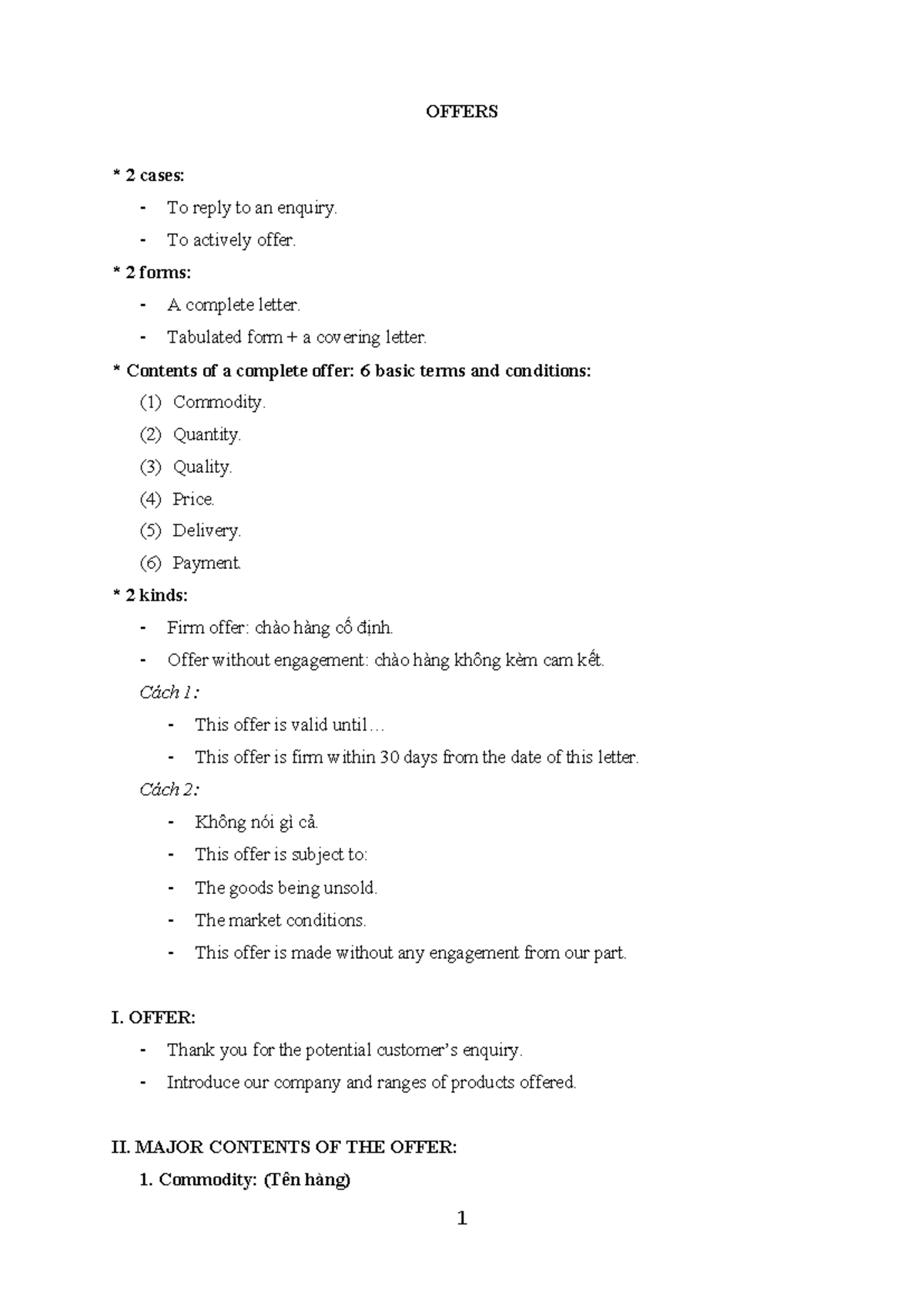 Offers Practice - TACN4: Understanding Offer Types and Contents - Studocu