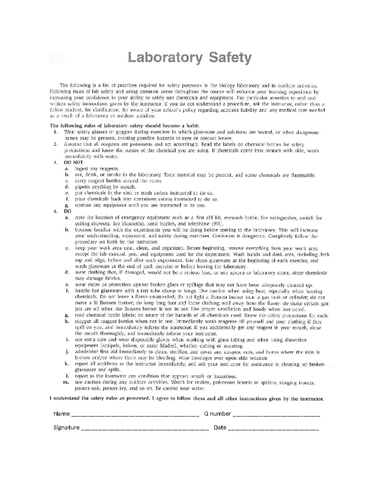 Module+0+Lab+safety - lab skills - Laboratory Safety The following is a ...