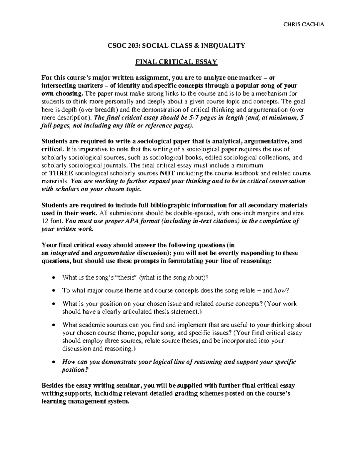 CSOC 203: Analyzing Social Class Inequality Through Music - Final Essay ...