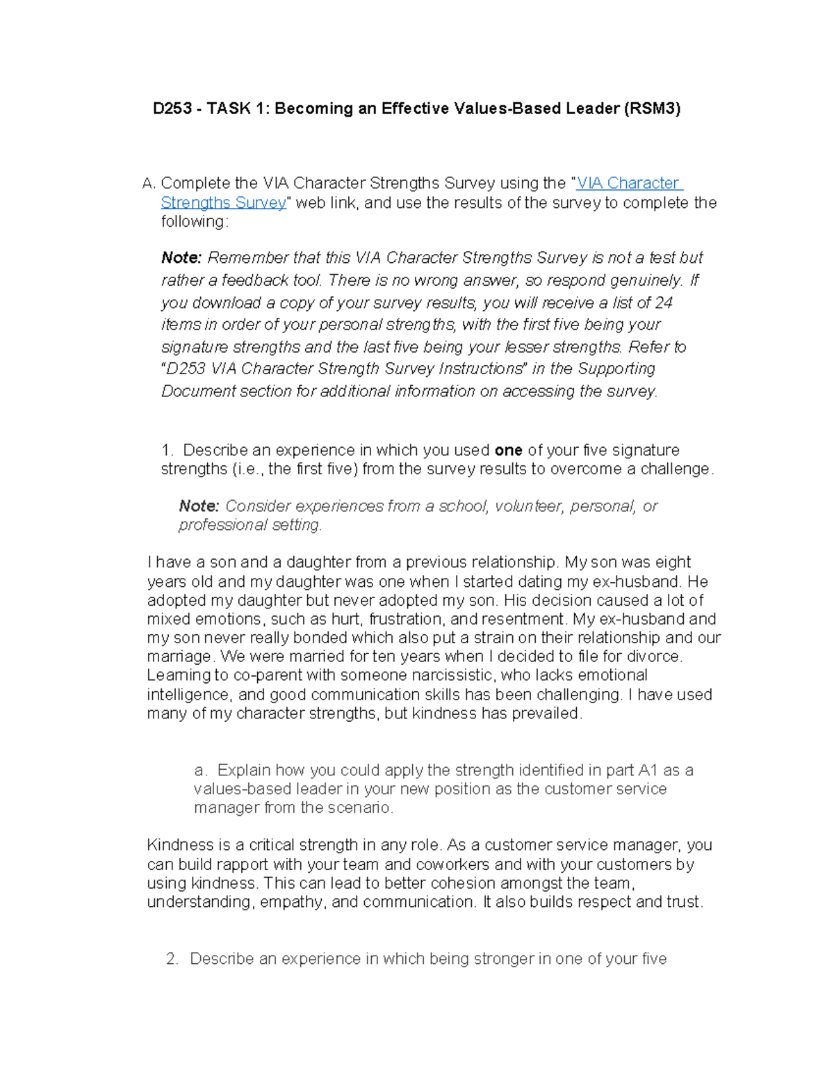 D253 v4 - RSM3 Task 1 - Task 1 - D253 - TASK 1: Becoming an Effective ...