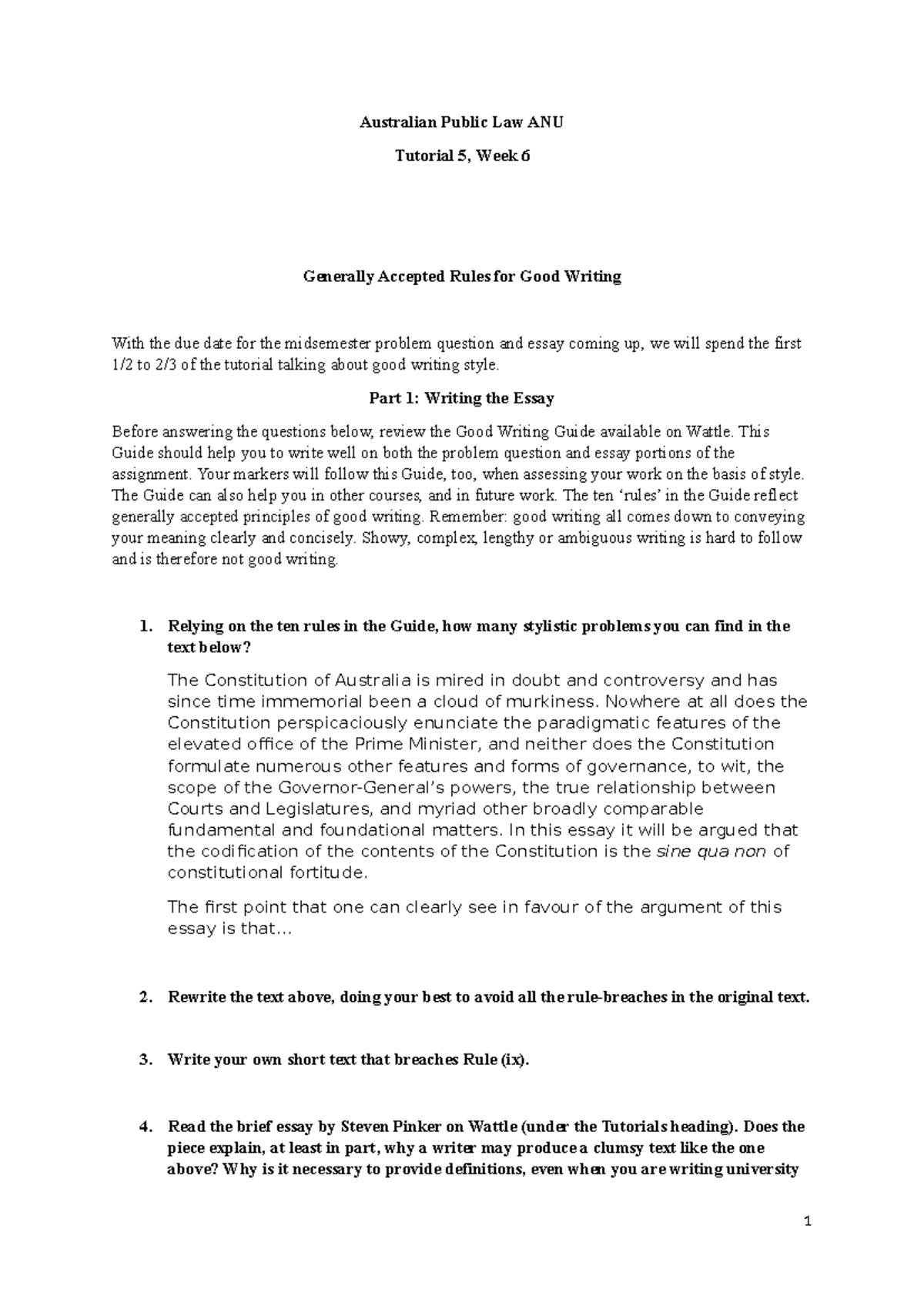 APL Tutorial 5 - Week 6: Good Writing Principles and Essay Tips - Studocu