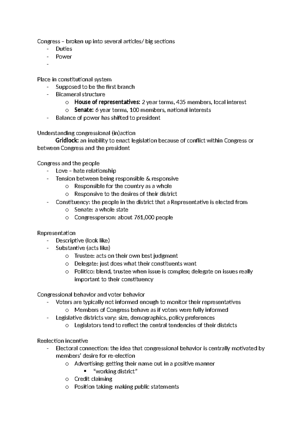 American Government Chapter 10: Understanding Congress and Its Powers ...