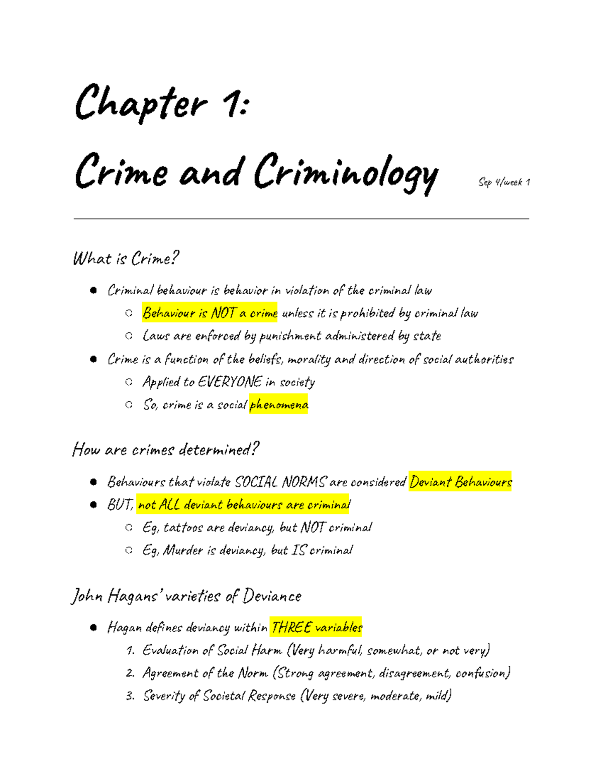 CRM101 - Chapter 1: Understanding Crime and Deviance in Society - Studocu