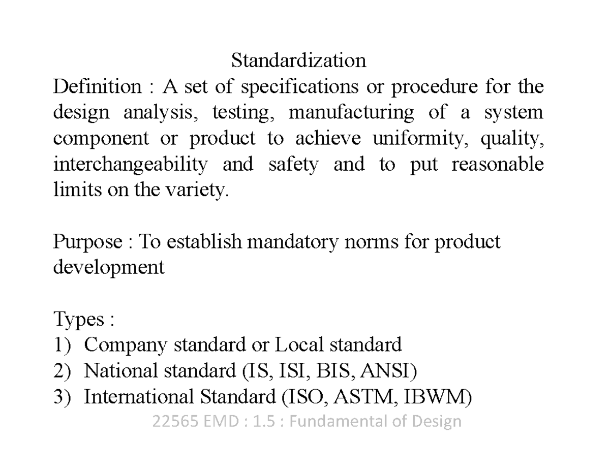 22564 EMD 1 - Standardization in Mechanical Engineering Essentials ...