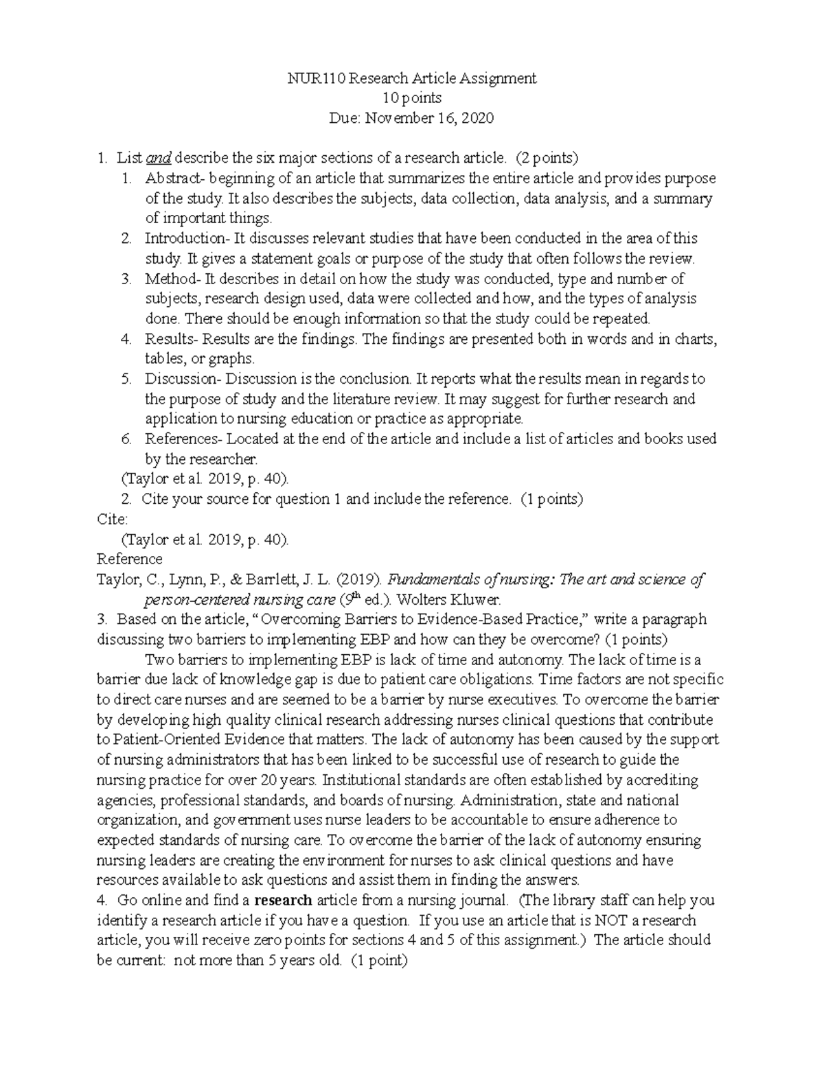 Research Article Assignment - (2 points) Abstract- beginning of an ...