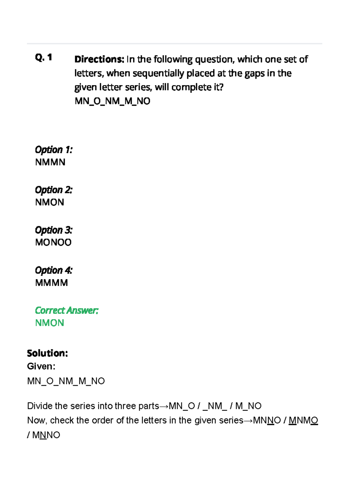 Series Questions with Solutions PDF 1734945084634 - Q. 1 Directions: In ...